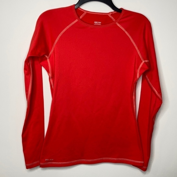 Nike Pro fleece lined long sleeve shirt size medium - Picture 1 of 9